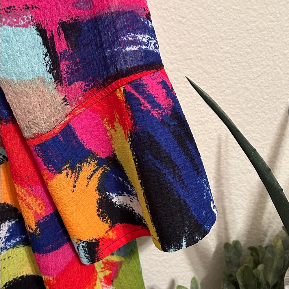 Ali Miles Multicolor Abstract Women's Blouse/Jacket - Picture 3 of 4